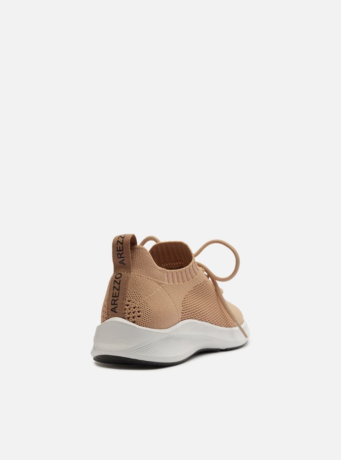 Tênis Bege Knit Amarração Básico
