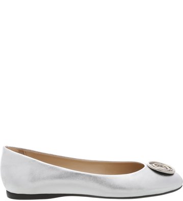 Sapatilha Couro Bico Fino Canvas Silver