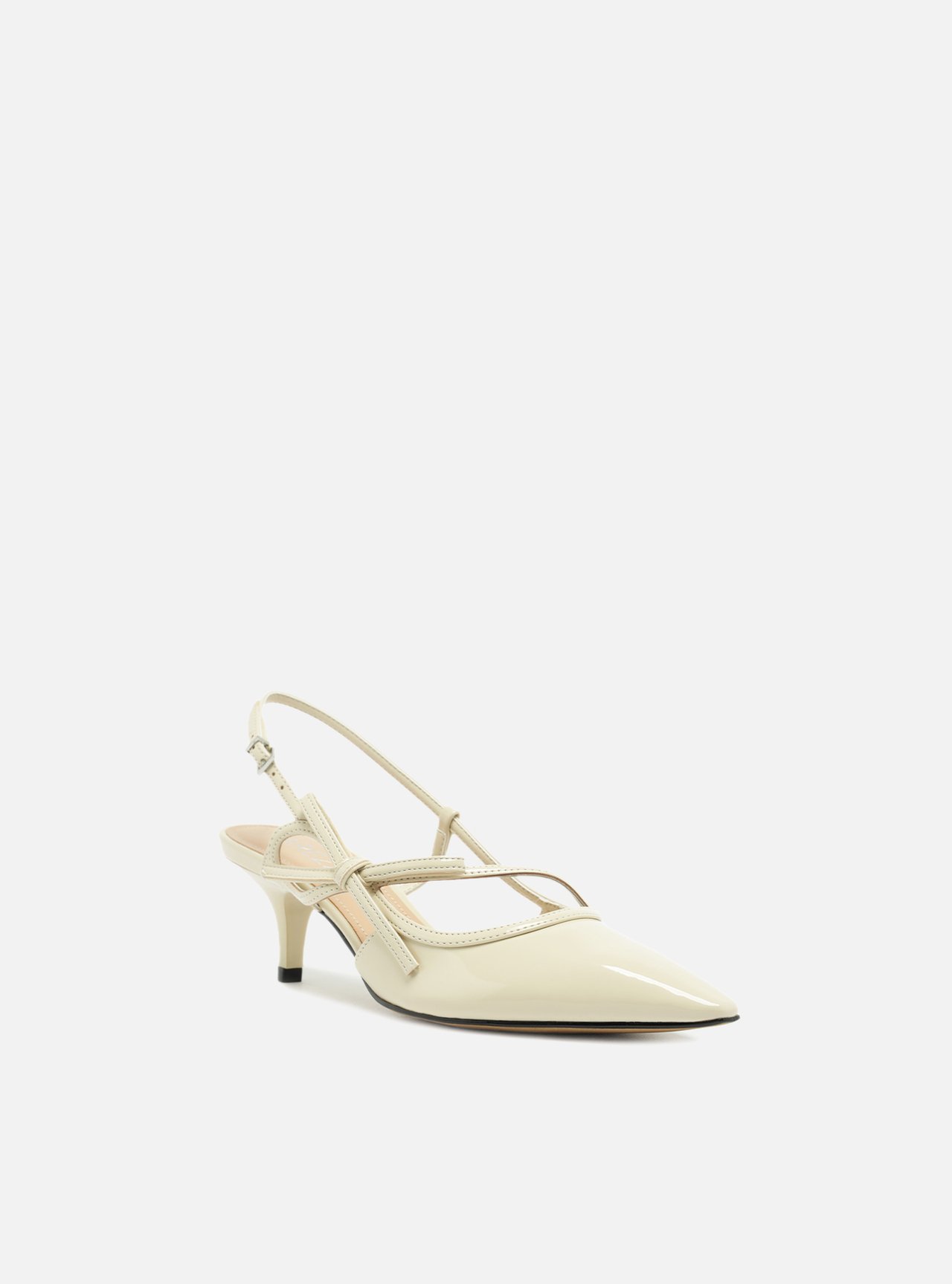 Scarpin Off-White Salto Fino Slingback Laço — foto 2