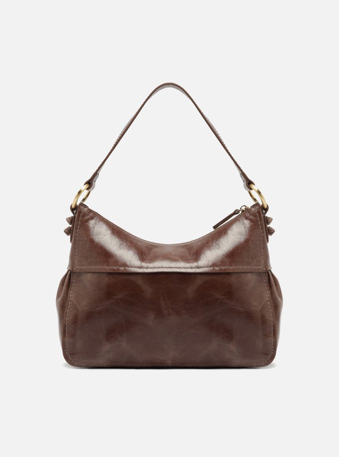 Bolsa Tiracolo Marrom Couro Estonado Média Bolso