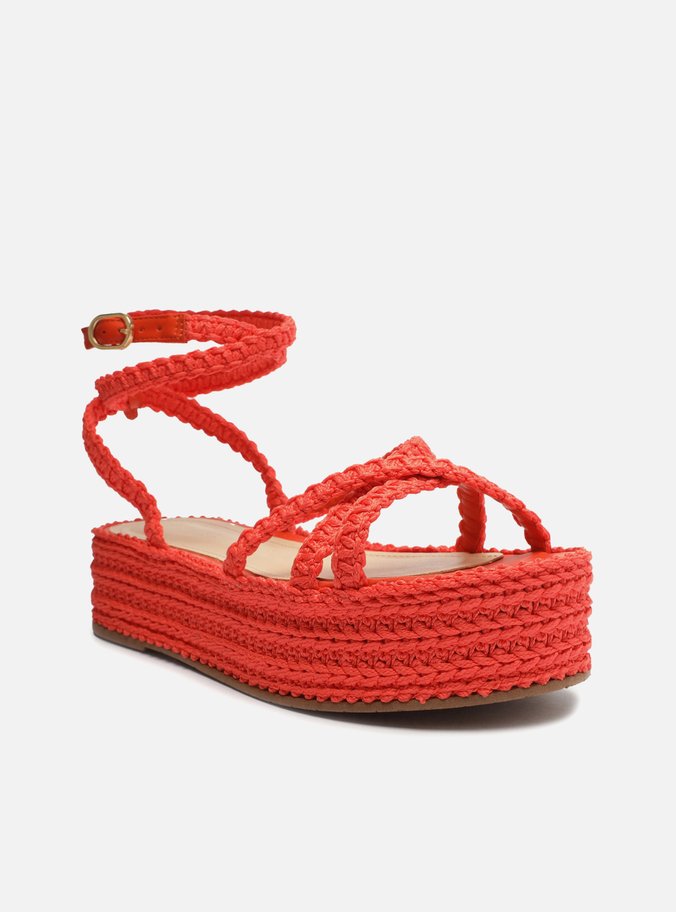 Sandália Coral Flatform Tramada Tiras