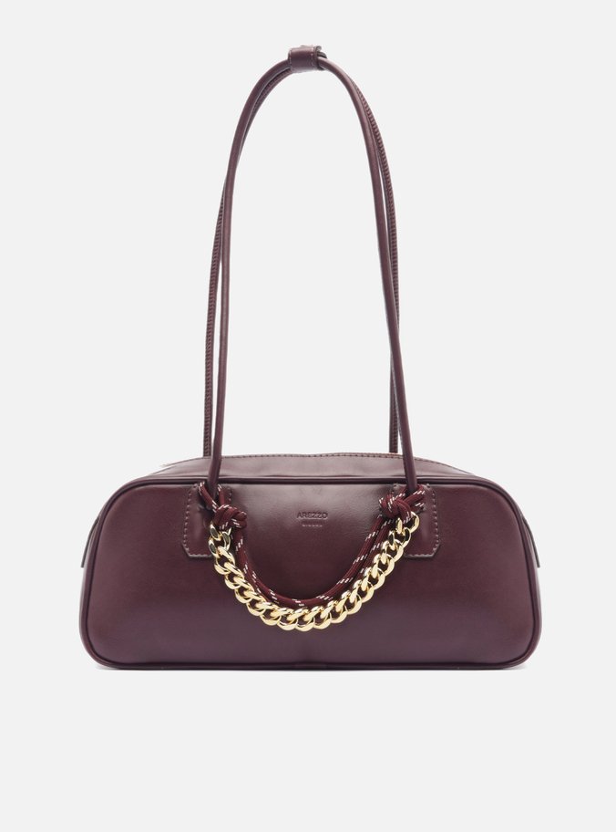 Bolsa Bowling Bordô Grande Corrente Cordão