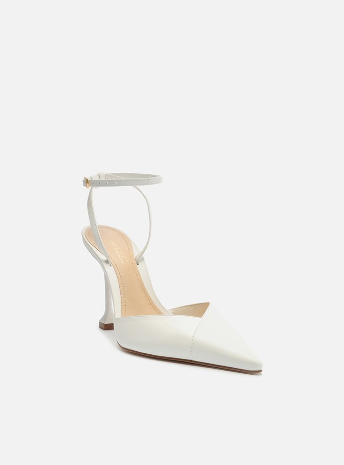 Scarpin Branco Couro Salto Fino Taça