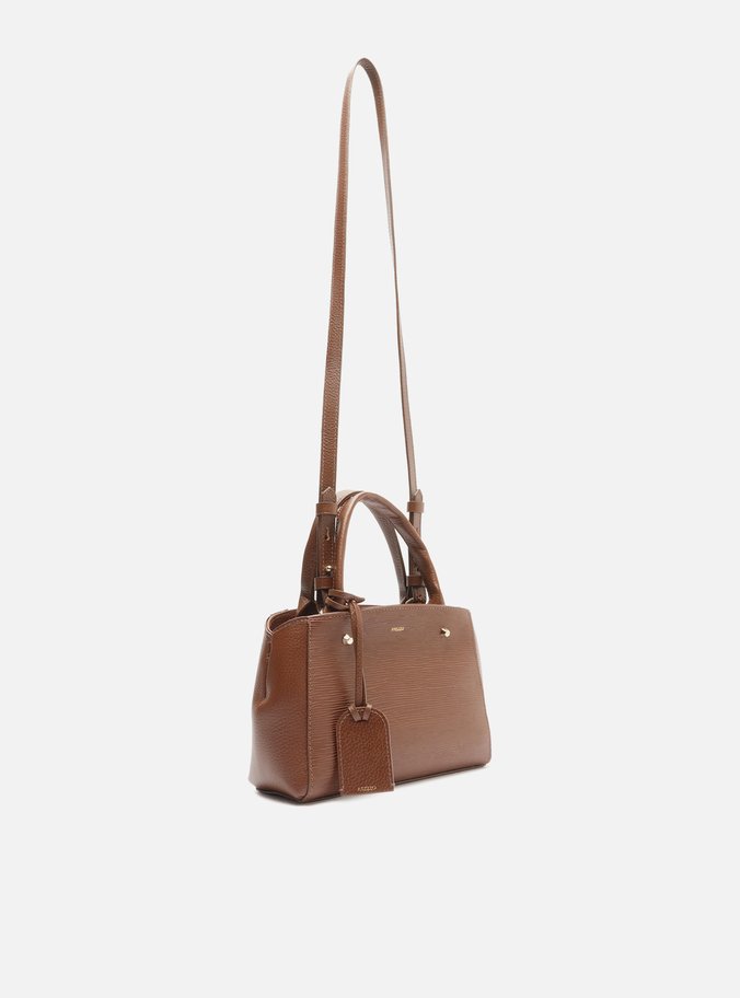 Bolsa Tote Marrom Couro Wave Bella Pequena
