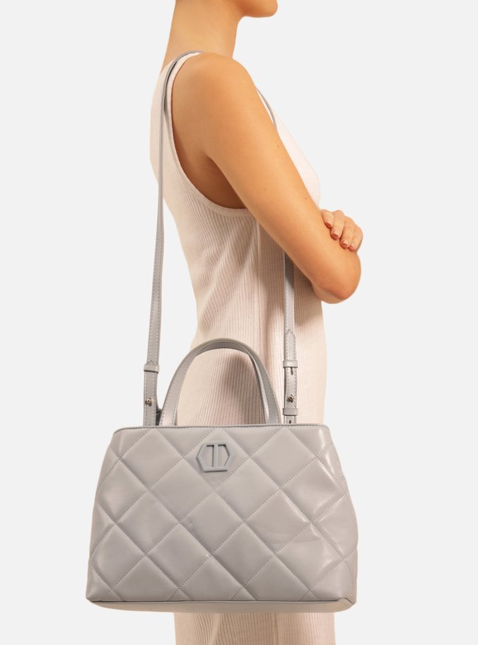 Bolsa Tote Azul Stela Grande Matelassê