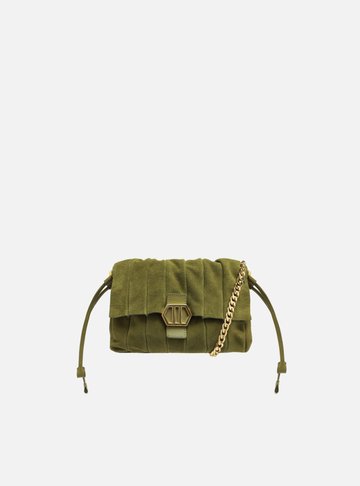 Bolsa Verde Média Alça Dourada