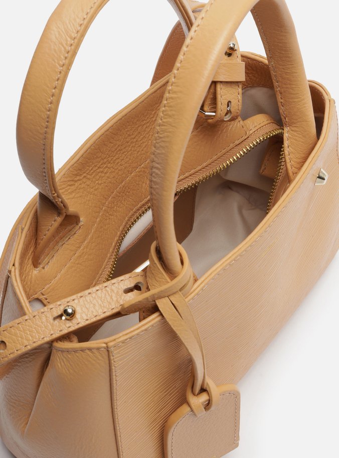 Bolsa Tote Nude Couro Wave Bella Pequena