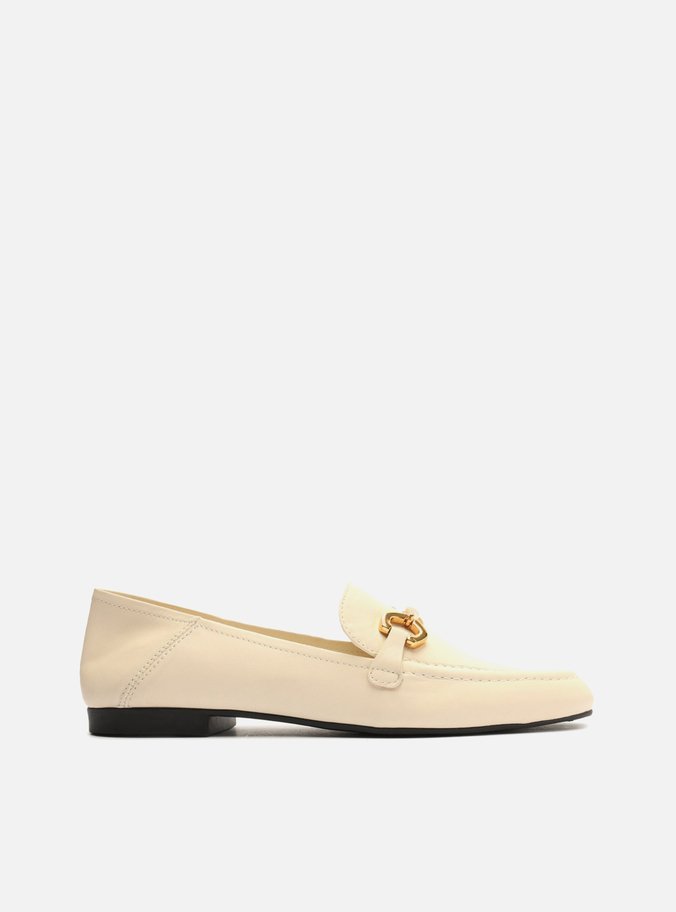 Mocassim Off-White Couro Bridão Metálico Luma