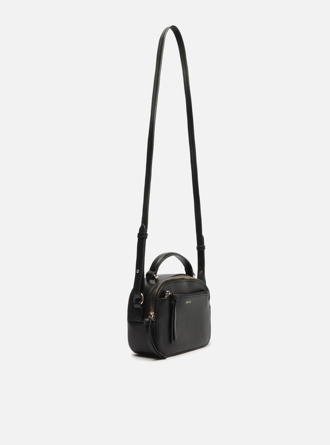 Bolsa Tiracolo Preta Pequena Arredondada