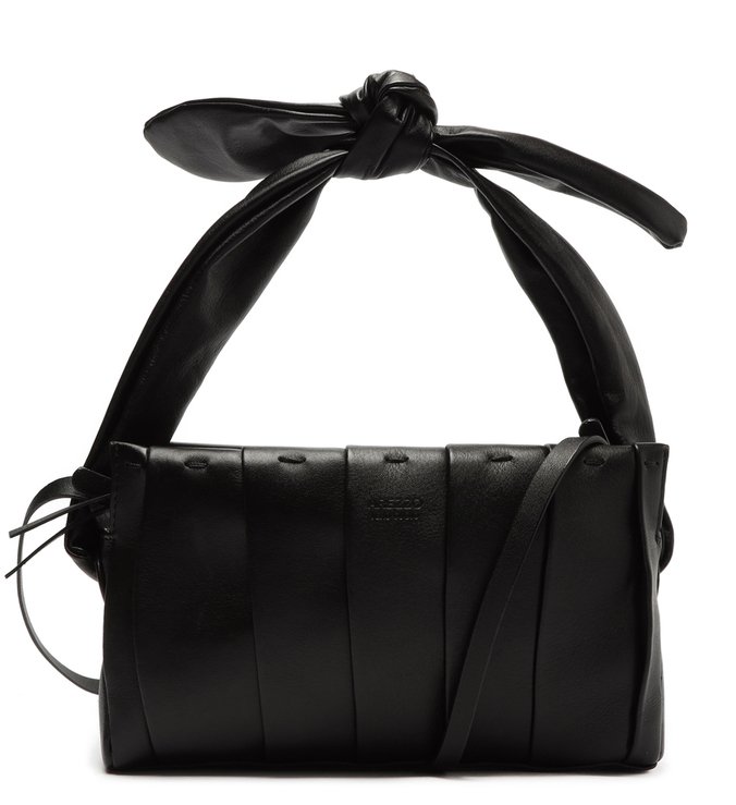Bolsa Satchel Preta Couro Iza Pequena