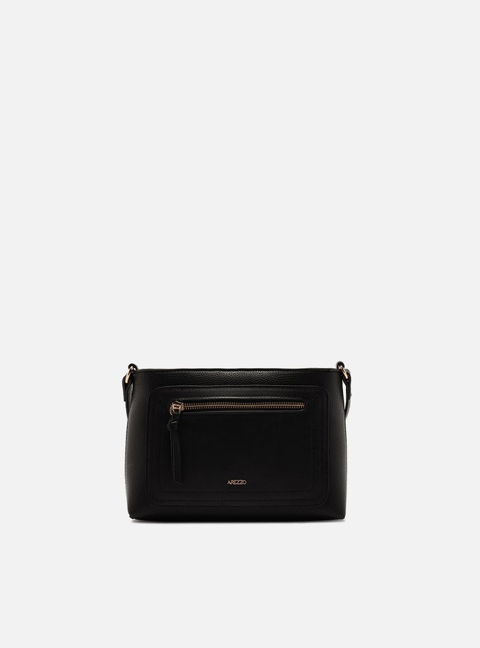 Bolsa Tiracolo Preta Pequena Bolso Zíper