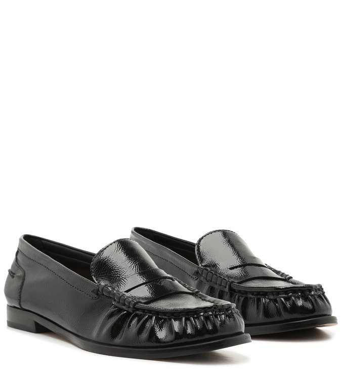 Mocassim Snake Bico Redondo Tira Preto