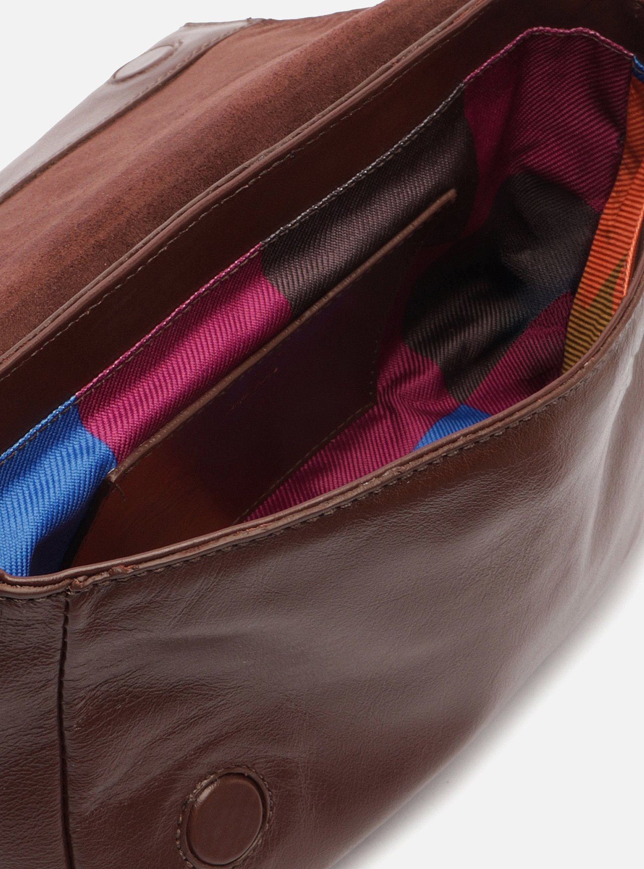 Bolsa Tiracolo Marrom Couro Média Alça Corrente — foto 4