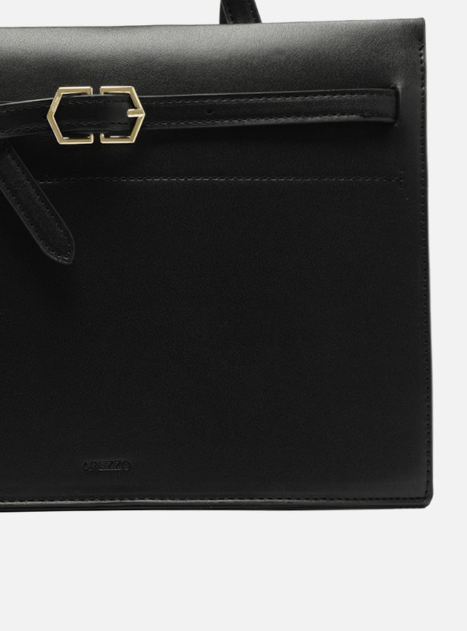 Bolsa Preta Tiracolo Grande Fivela