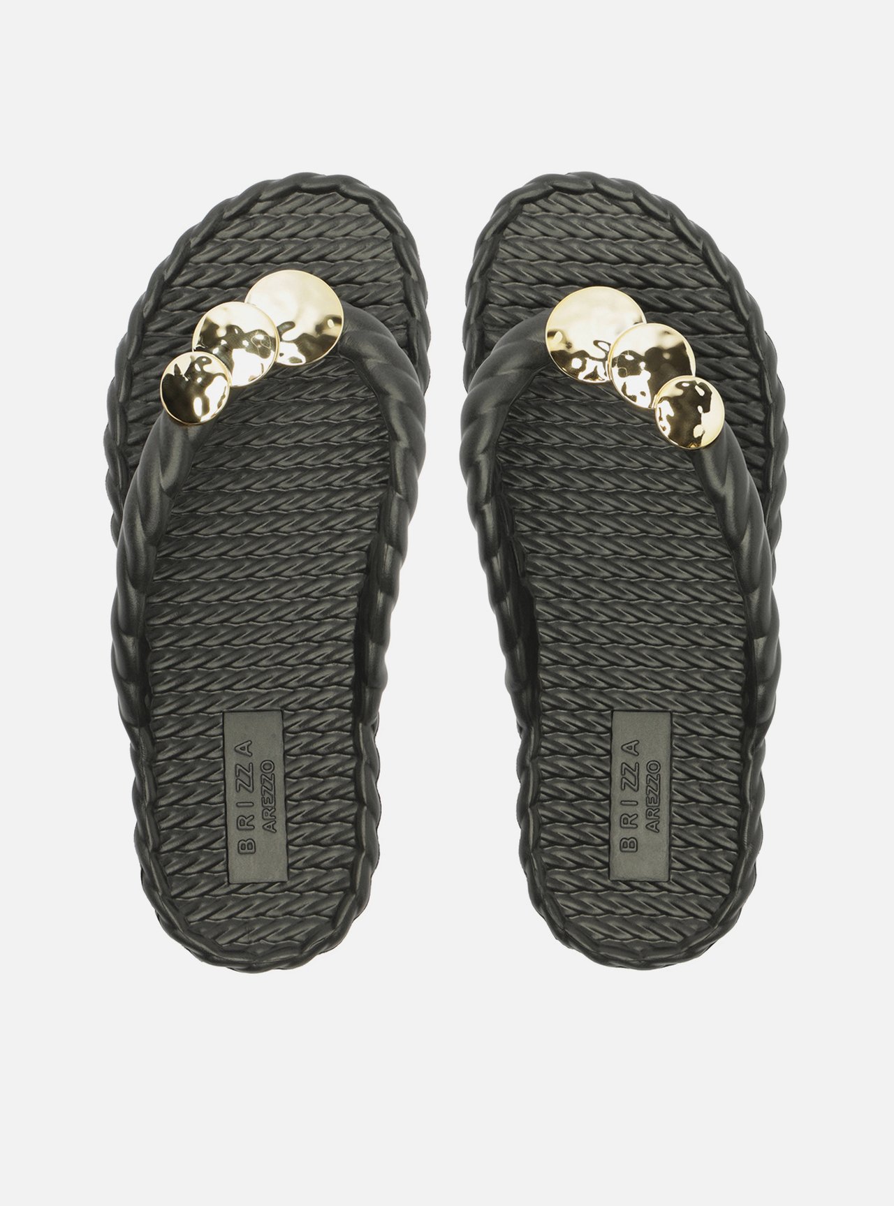 Chinelo de Dedo Preto Bico Redondo Brizza — foto 3