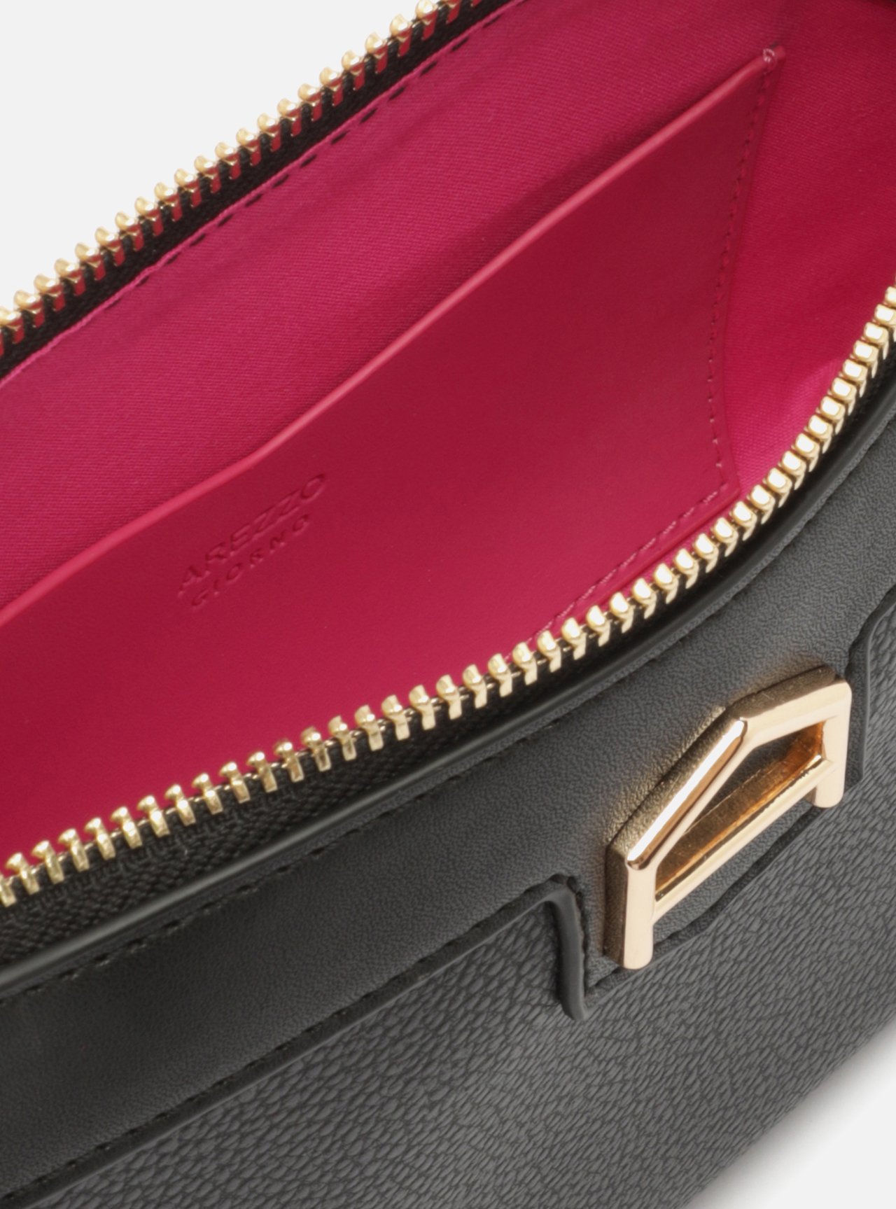 Bolsa Tiracolo Preta Corrente Dourada — foto 4