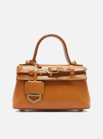 Tiracolo Caramelo Couro Pequena Bag Charm Victória