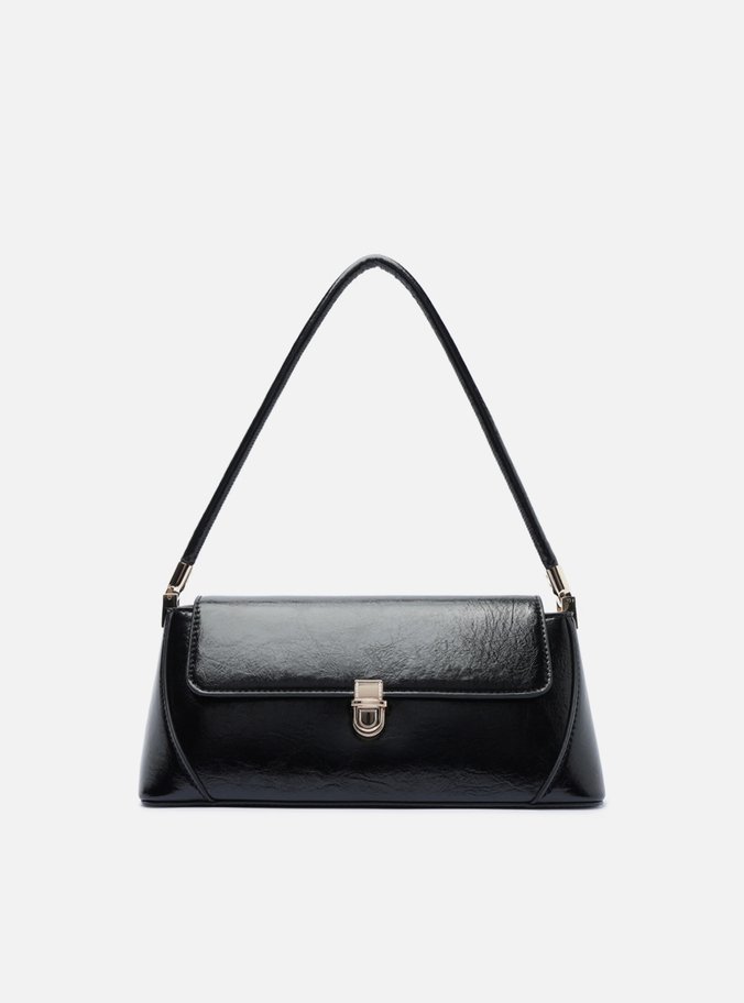 Bolsa Shoulder Preta Pequena Metais