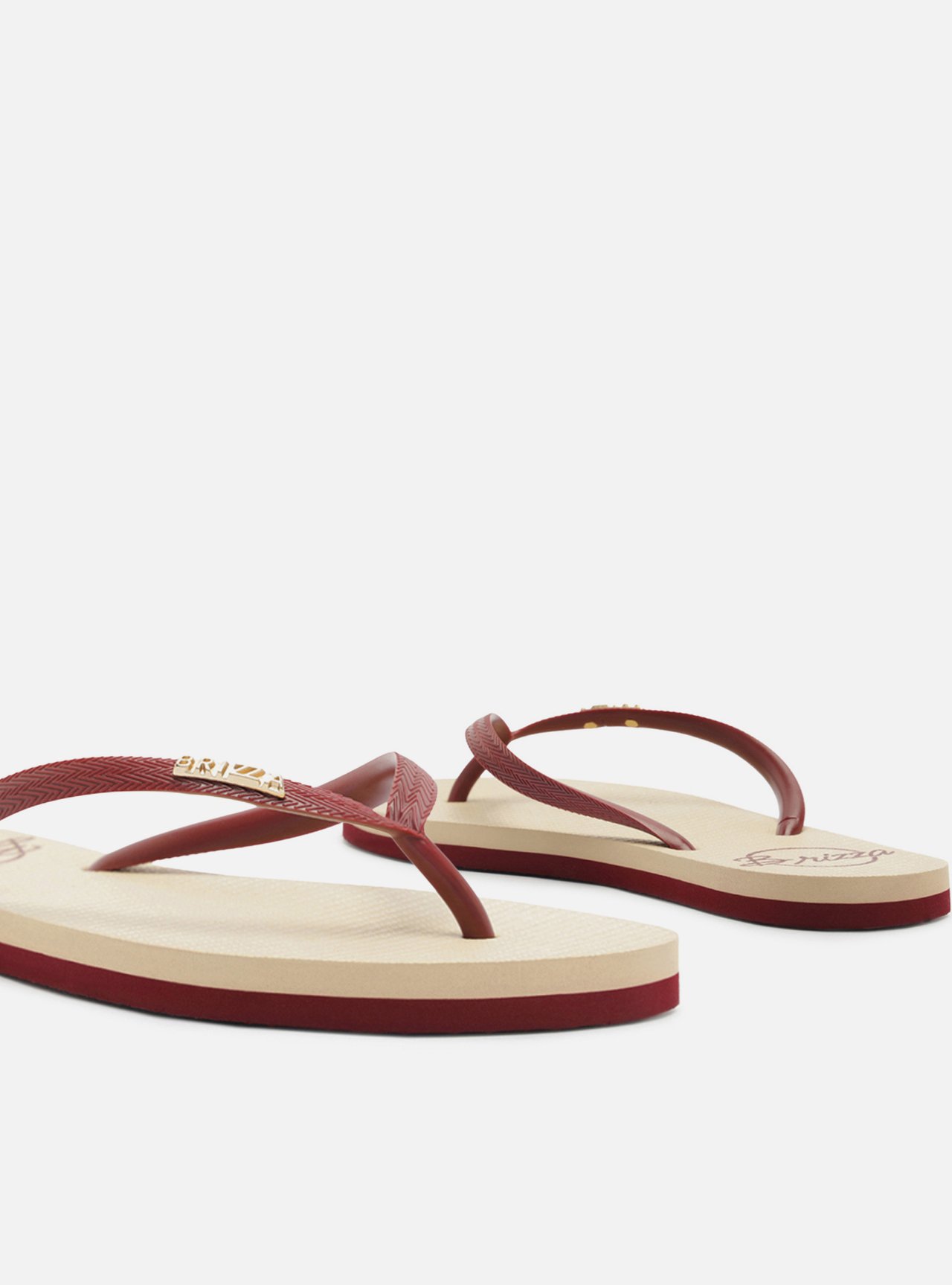 Chinelo de Dedo Vermelho Flatform Metais Brizza — foto 4