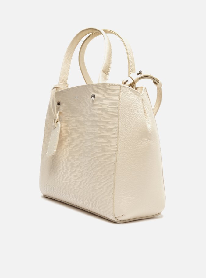 Bolsa Tote Off-White Couro Wave Bella Grande