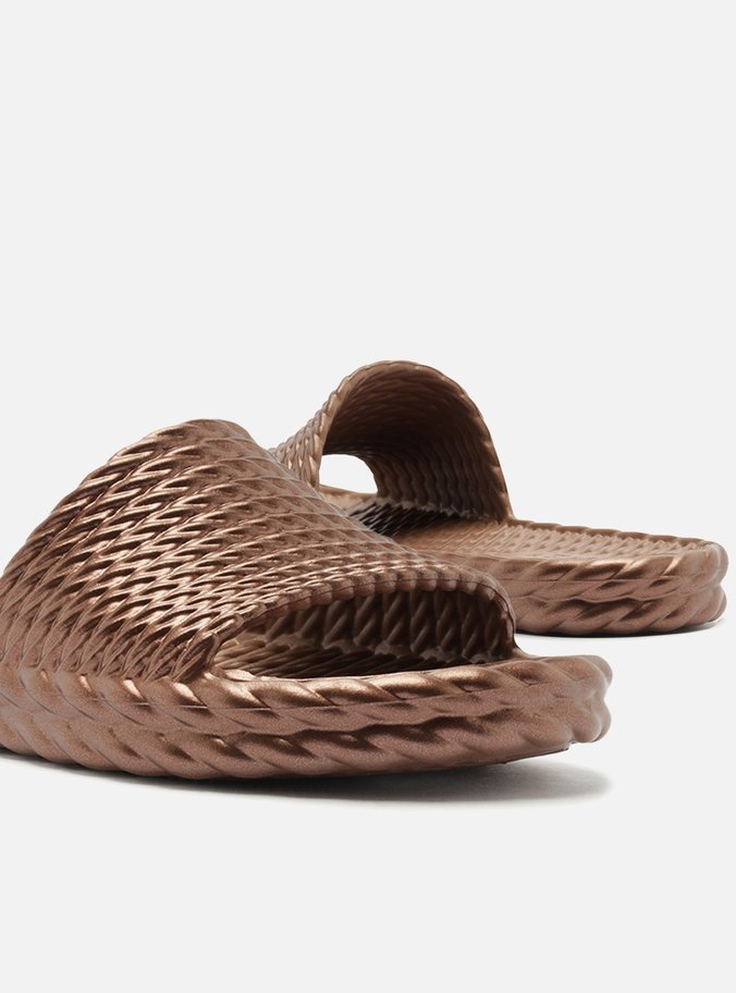 Chinelo Slide Marrom Metal Marrocos