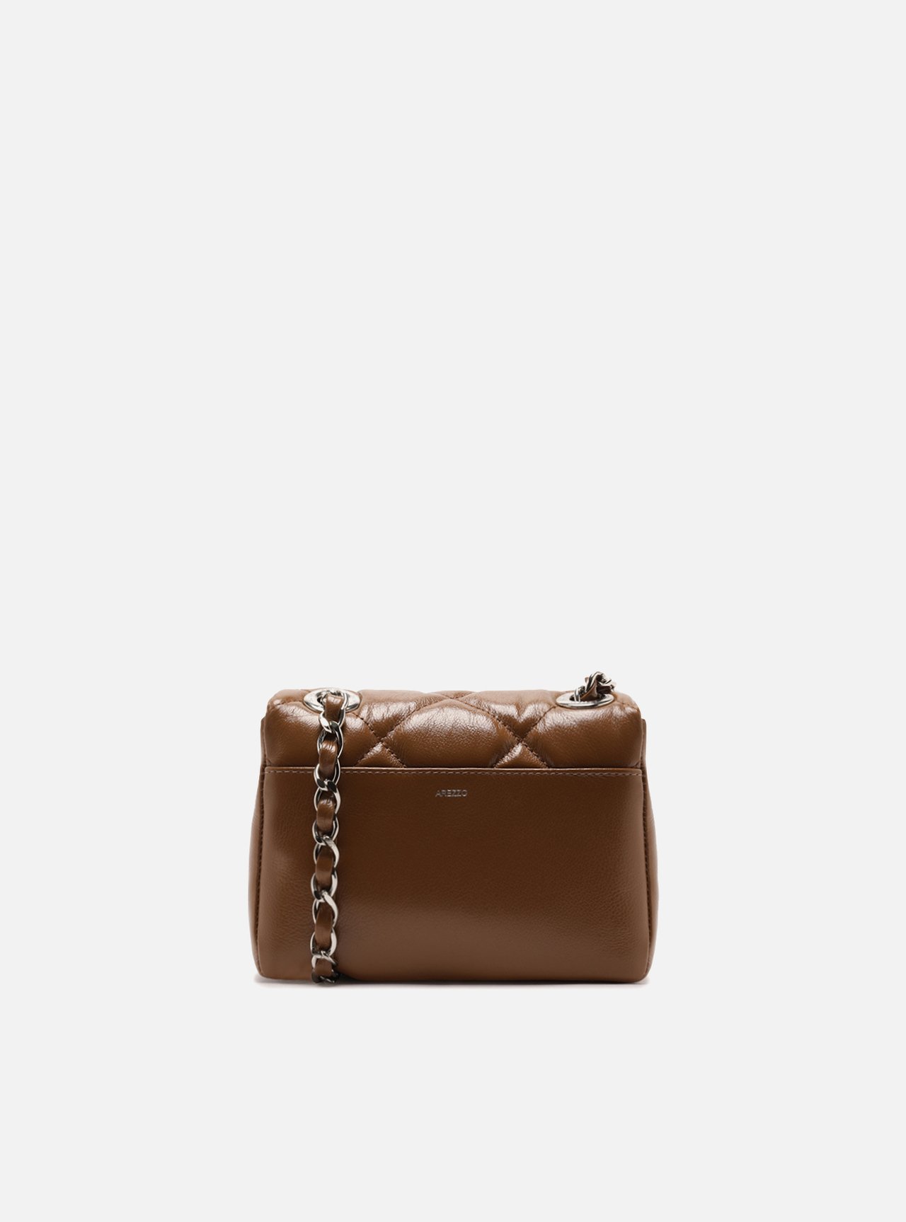 Bolsa Tiracolo Marrom Couro Pequena Matelassê — foto 3