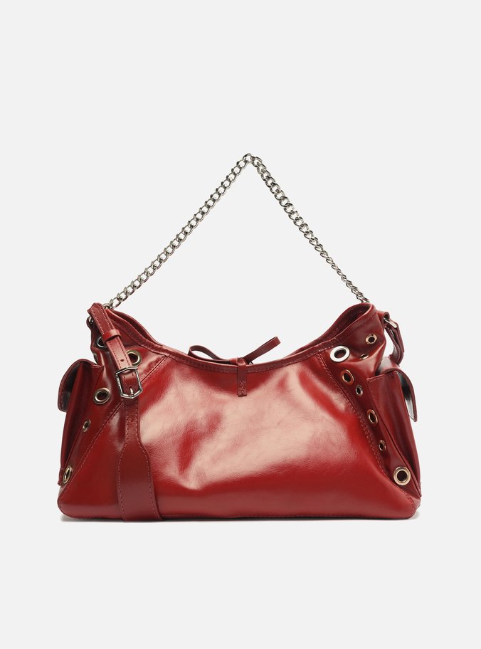 Bolsa Tiracolo Vermelha Couro Pequena Ilhoses