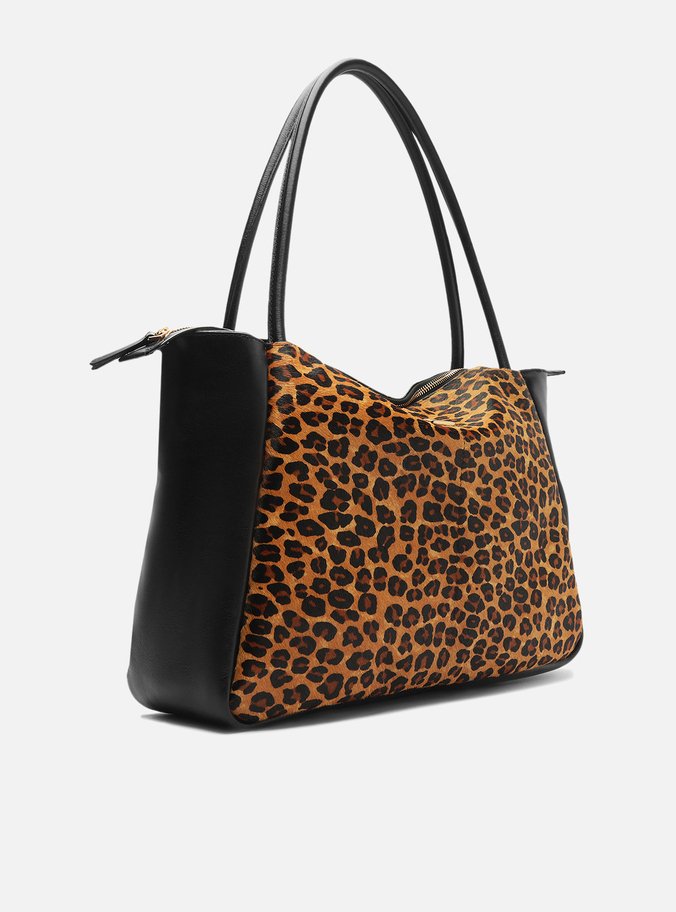 Bolsa Shopping Animal Print Grande Tag Metal
