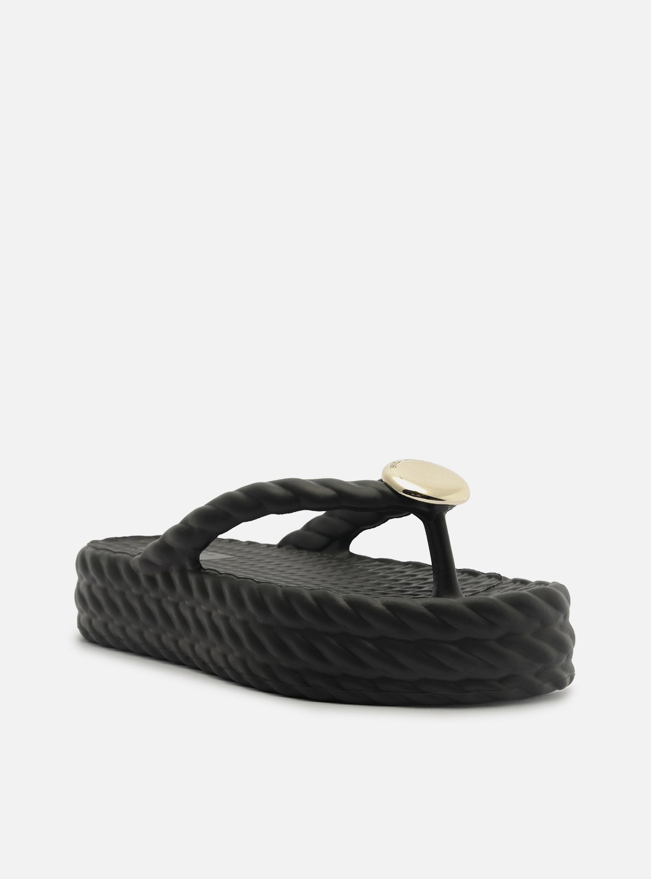 Sandália Preta Flatform Marrocos Mid Metal — foto 2