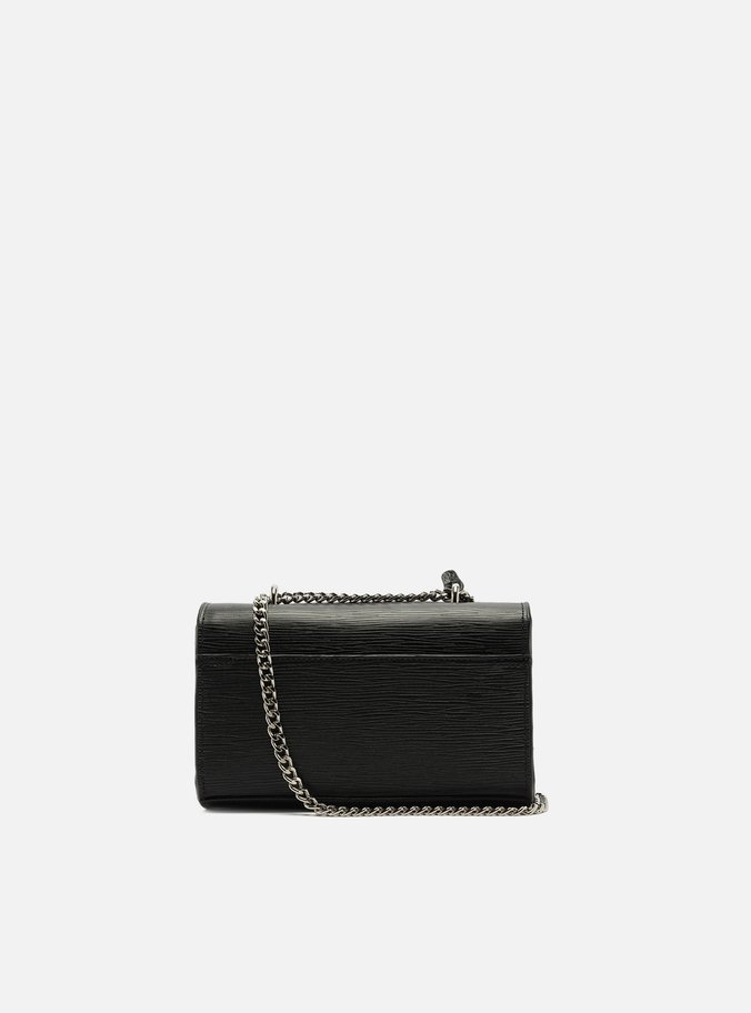 Bolsa Tiracolo Preta Couro Abraccio Pequena