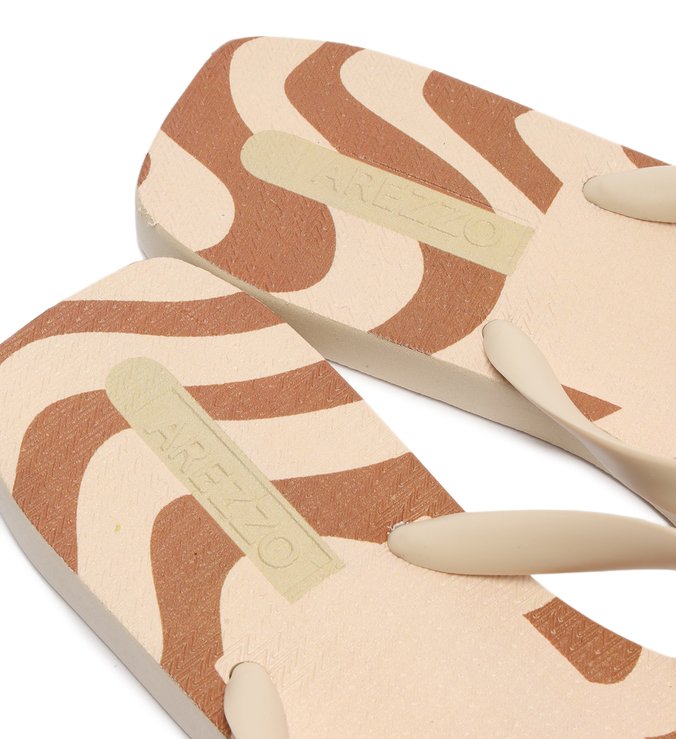 Chinelo de Dedo Off-White Estampado Square e Bag Brizza