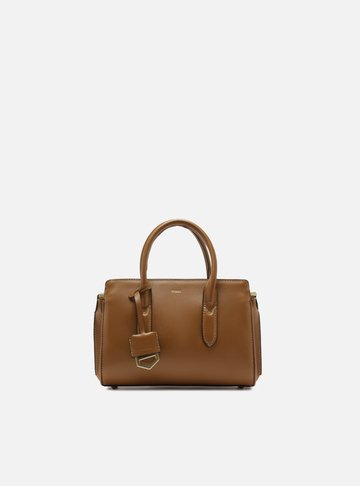 Arezzo — Bolsa Tote Marrom Couro Pequena Metais