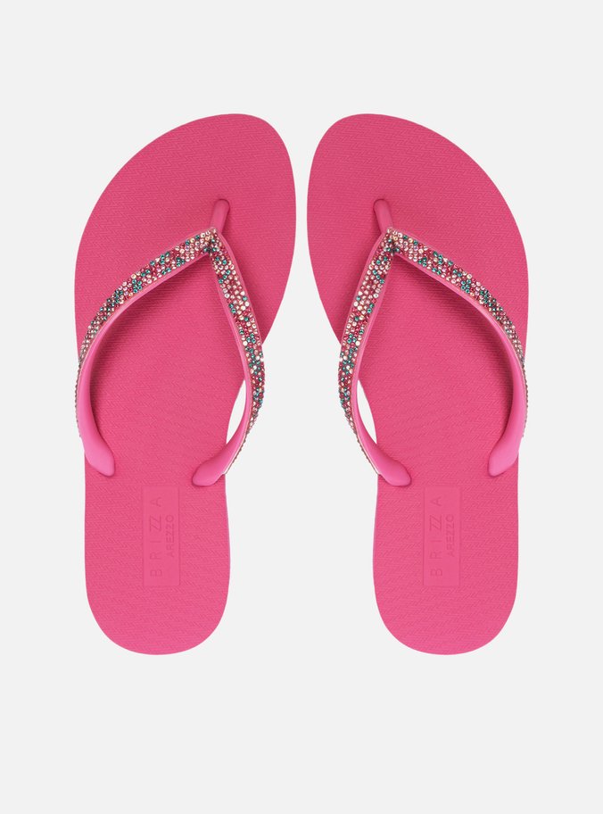 Chinelo de Dedo Rosa Strass Essential Brizza