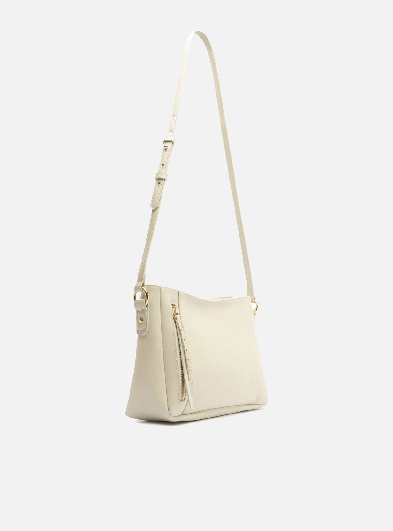 Bolsa Tiracolo Off White Média Bolso Frontal Zíper — foto 5