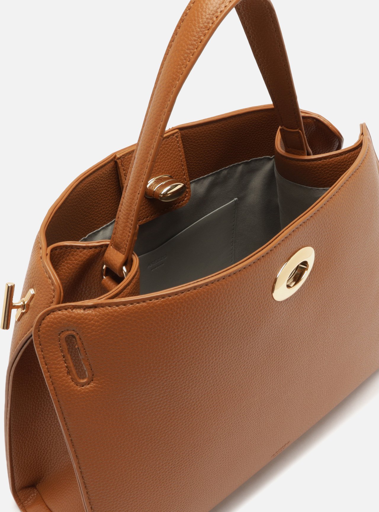 Bolsa Tote Marrom Média Alça Corrente — foto 4