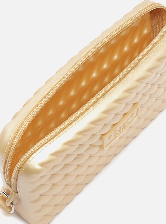 Clutch Dourada Metalizada Alça Marrocos
