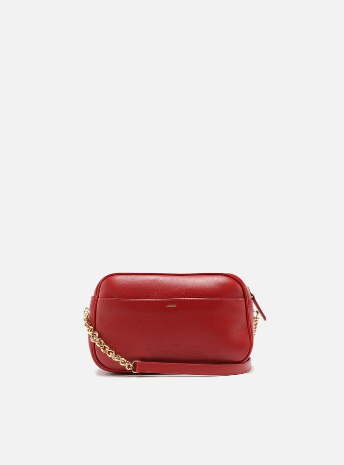 Bolsa Tiracolo Vermelha Couro Pequena Matelassê