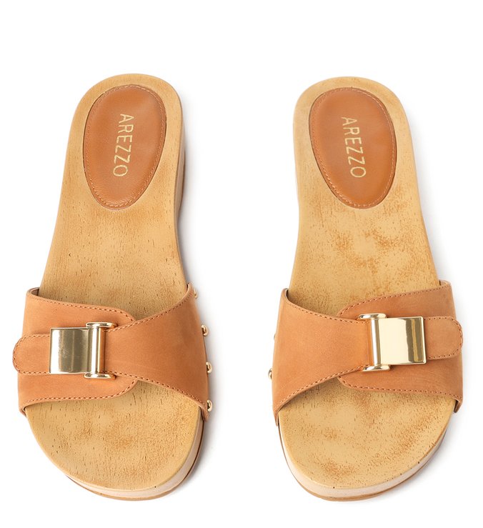 Sandália Clog Marrom Nobuck