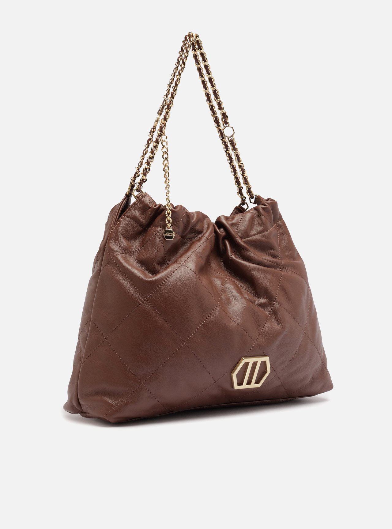 Bolsa Hobo Marrom Couro Grande — foto 5
