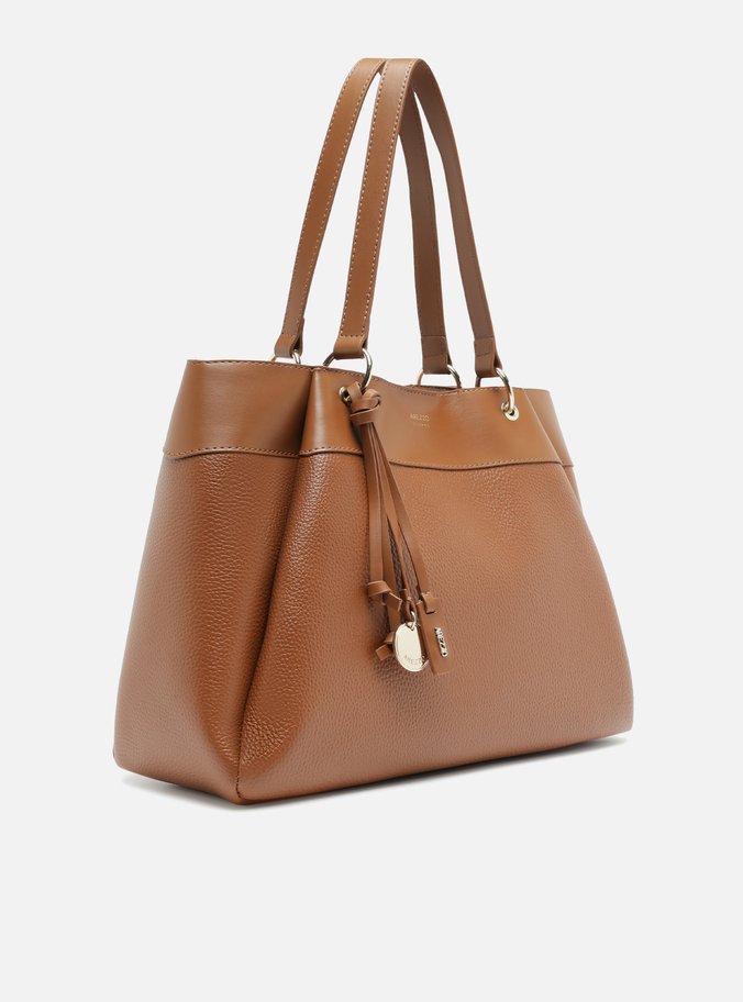 Bolsa Shopping Marrom Giorno Grande Charm Medalha