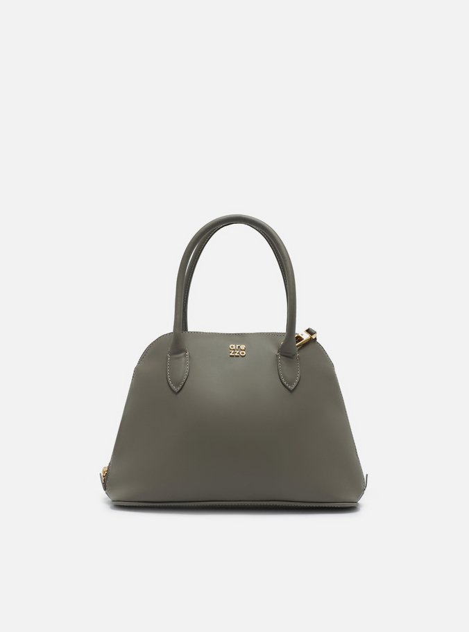 Bolsa Tote Cinza Couro Média Assinatura