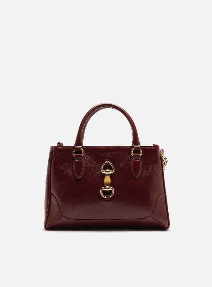 Bolsa Tote Vermelha Couro Média Metais