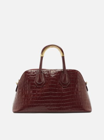Arezzo — Bolsa Tote Bordô Croco Couro Grande