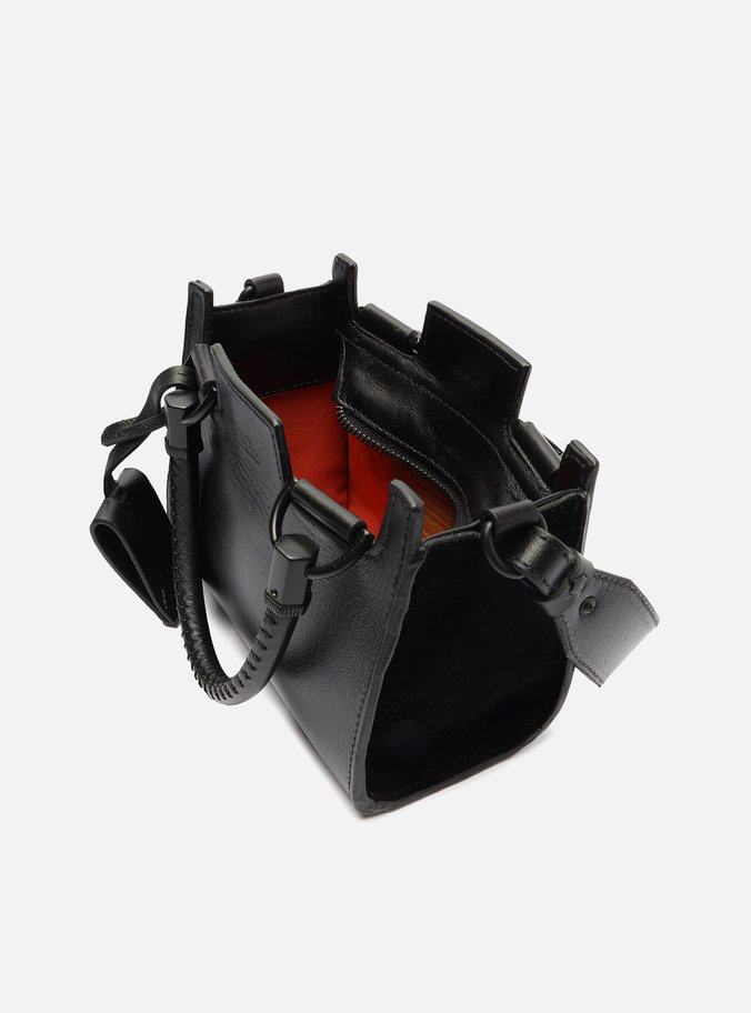 Bolsa Tote Preta Couro Abbraccio Pequena