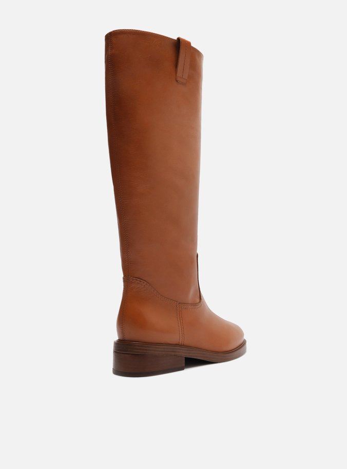 Bota Marrom Couro Cano Longo Montaria