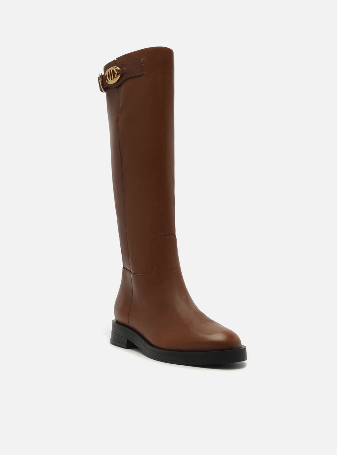 Bota Caramelo Couro Cano Longo Montaria Metal — foto 2