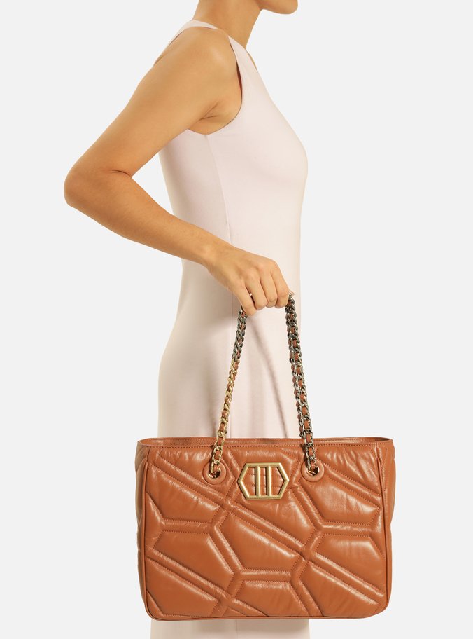 Bolsa Shopping Marrom Couro Emma Grande