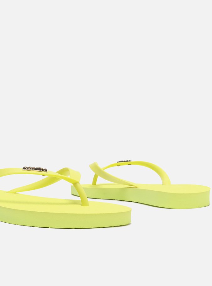 Chinelo de Dedo Amarelo Tiras Textura Brizza