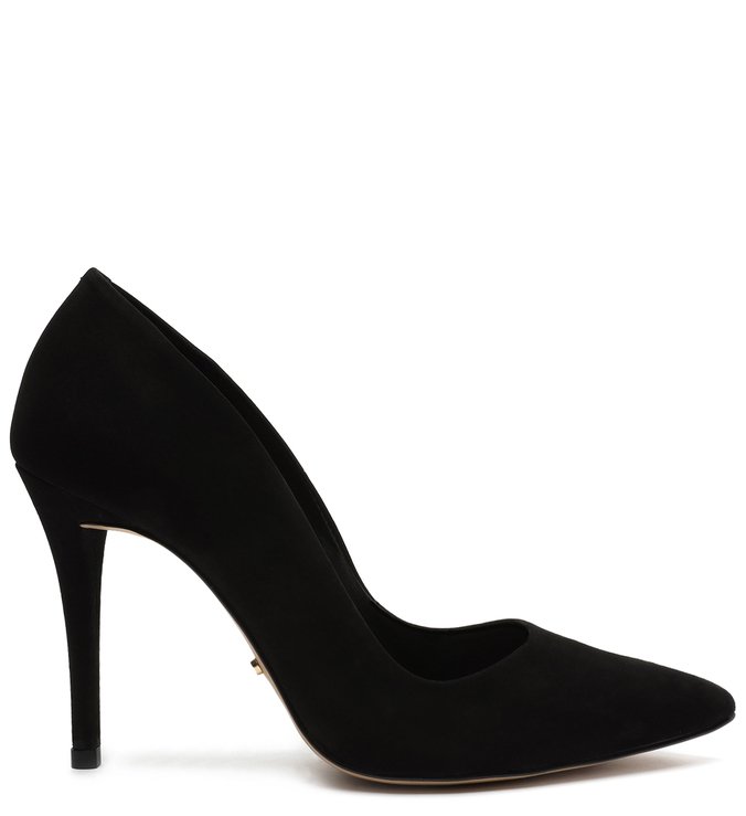 Scarpin Preto Nobuck Salto Fino Alto