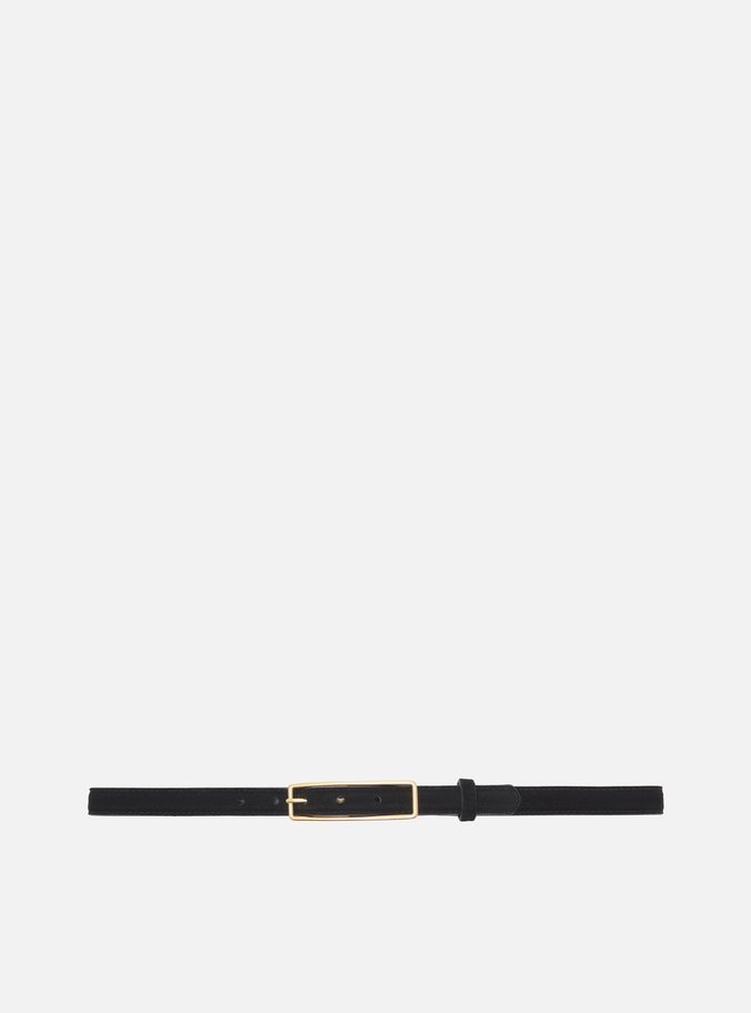 Cinto Preto Couro Fivela Dourada